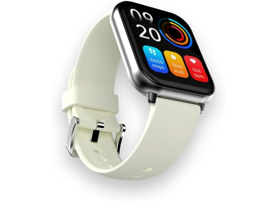 HiFuture Zone2 Bluetooth Calling Smart Watch, 1.96-inch AMOLED IPS Display, IP68 Waterproof, Health Monitoring & 100+ Sports Modes, up to 7 Days Battery Life - Silver